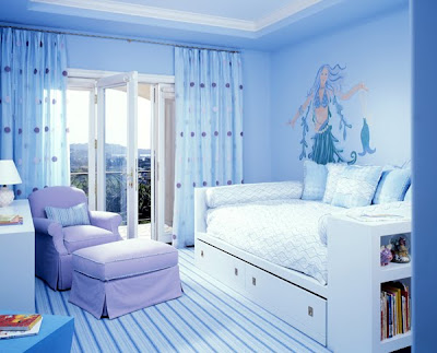 girls blue bedroom