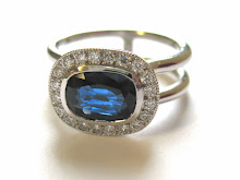 Platinum, sapphire and diamond ring