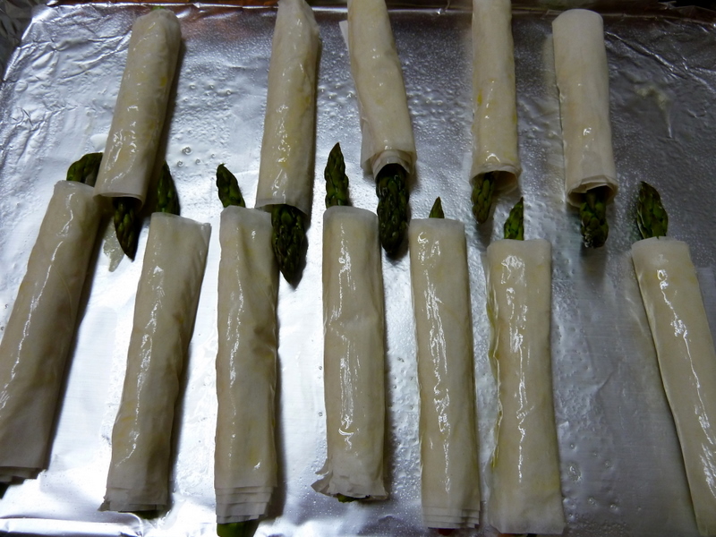 Cookin' Cowgirl Prosciutto and Phyllo Wrapped Asparagus