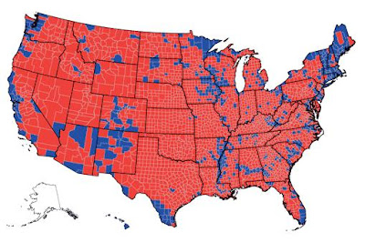 Red America- Blue America County Maps & Totals