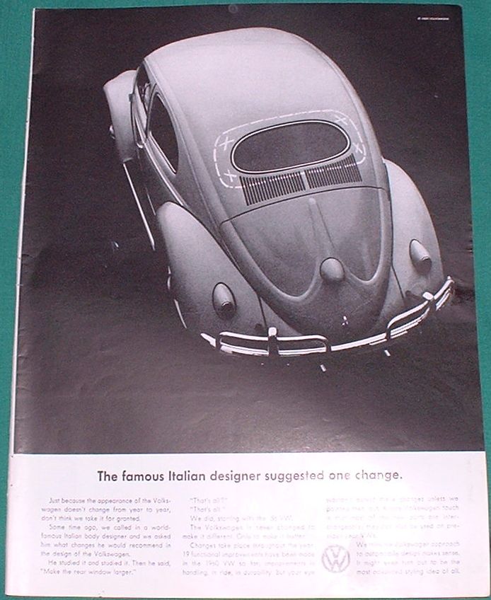 This is an original 1960 Volkswagen Ad Measures 14 x 10 1 2