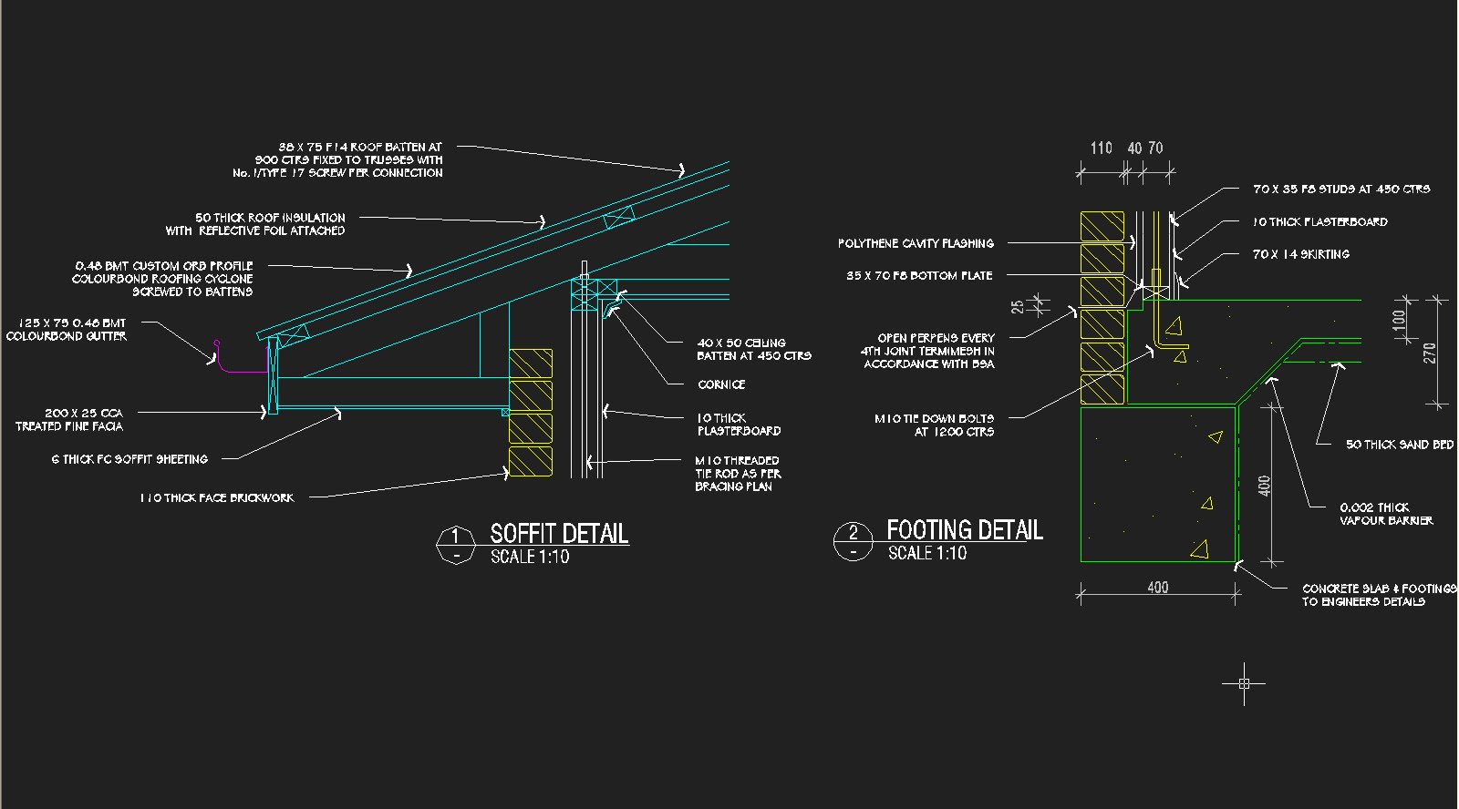 Jason Lange 2D AutoCAD Soffit and Footings Detail