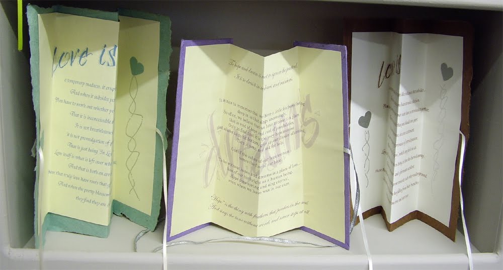 Inspired by Script 4 Fold Concertina Type Cards