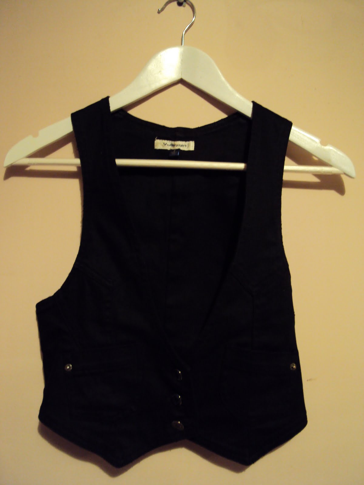 Womenswear Women's Black Denim Vest Size S