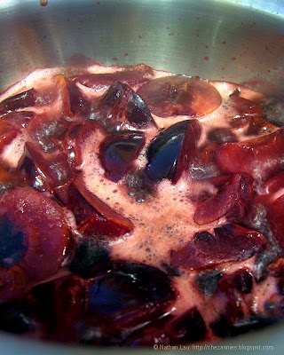 plums boiling