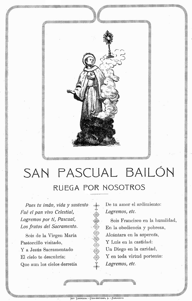 biblio goigs: [Gozos de] san Pascual Bailón, la seva festa és el dia 17 ...