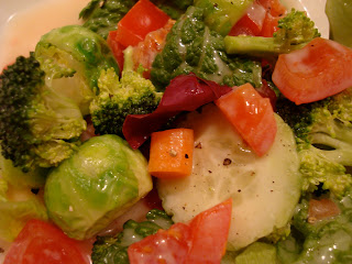 Close up of salad with Vegan Slaw Dressing