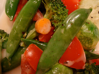 Raw Vegetable Salad with dressing