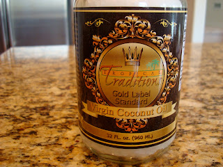 Tropical Traditions Coconut Oil in container on countertop