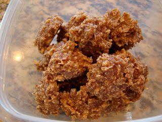 Vegan Coconut Banana Cookie Bites in clear container