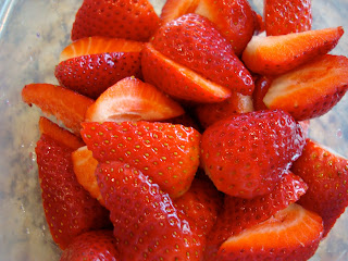 Sliced strawberries