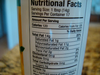 Nutritional Facts on Hemp Oil bottle