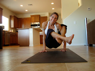 Woman doing Floating yoga position - 95