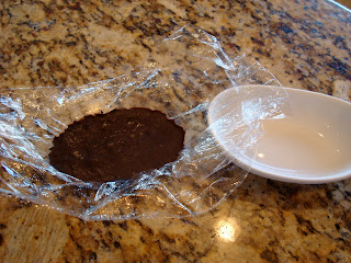 Vegan Coconut Oil Chocolate Bars removed from dish after being frozen