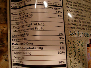 Nutrition Label of Flax Crackers