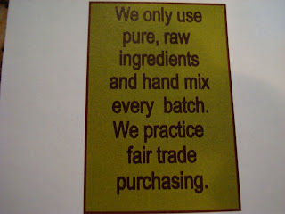 Statement of raw product use on packaging