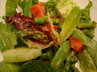 Mixed Green Salad with vegetable bowls