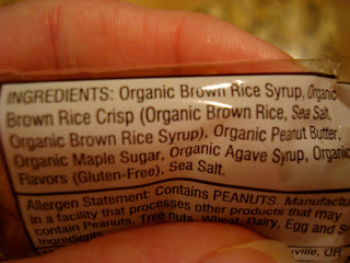 Ingredients on package of Krispy Bites