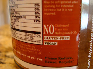 Label of Vanilla Almond Butter Jar