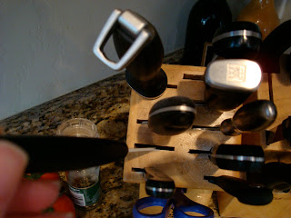 Knife block with various knives