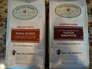 Kona Blend and Fudge Brownie coffees