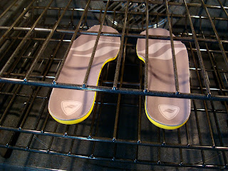 Insoles in oven