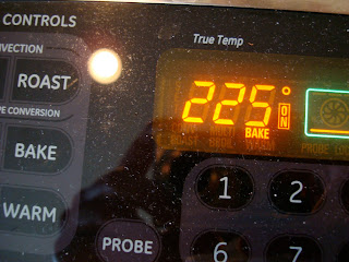 Oven preheated to 225 degrees F