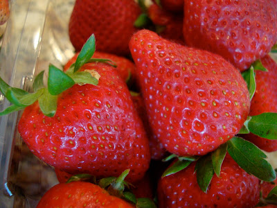 Close up of Strawberries in container