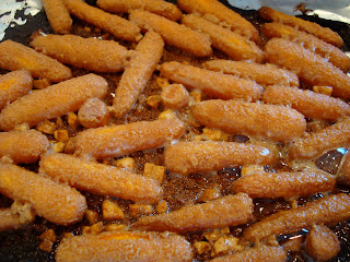 Carrots coming out of oven