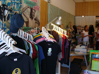 Inside All Vegan store showing t-shirts on racks