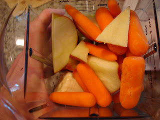 Variety of raw fruits and vegetables in blender - 3