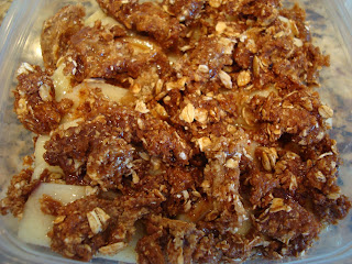 Remaining crust mixture crumbled over apples