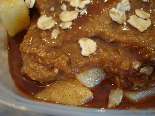 Close up of Raw Vegan Apple Crumble