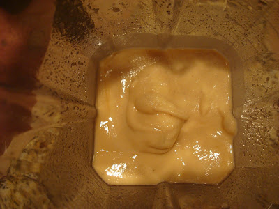 Banana vanilla softserve in blender