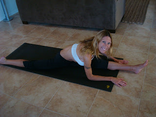 Woman doing Hanumanasana yoga pose