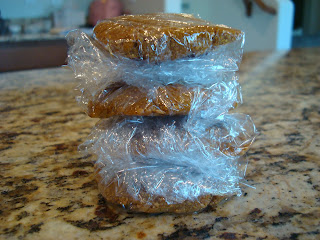 No-Bake 3-Ingredient Vegan Flaxseed Cookies individually wrapped in plastic wrap