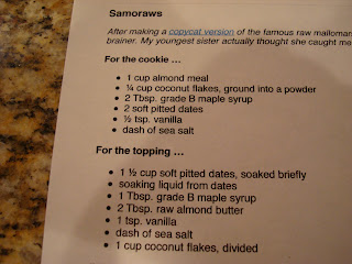 Photo of cookbook recipe for Samoraws