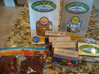 A variety of flax seed crackers on countertop - 11