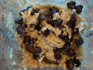 Raw Vegan Chocolate Chip Cookie Dough in blender
