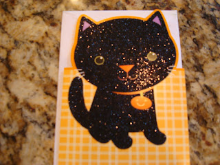 Halloween Card with Black Cat on front