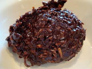 Raw Vegan Chocolate Coconut Snowball in white dish