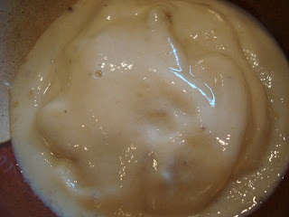Overhead of Bourbon Vanilla Banana Softserve in bowl
