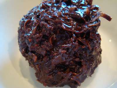 Raw Vegan Chocolate Coconut Snowballs in white dish - 21