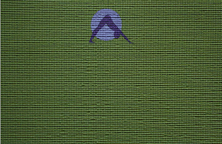 Close up of green yoga mat