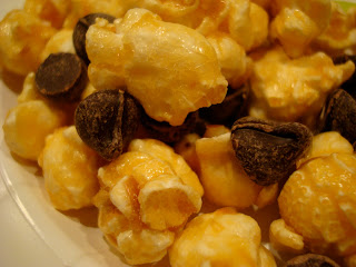 Close up of Popcorn with chocolate chips