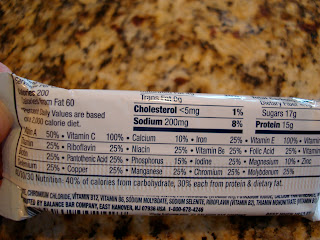 Nutrition Facts on Cookie Dough Balance Bar - 18