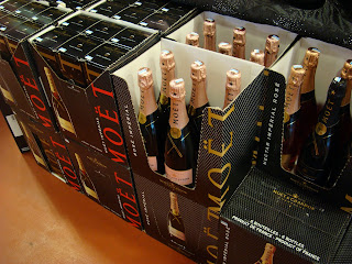 Bottles and boxes of Moet