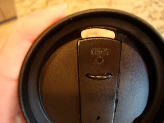 Close up of lid on coffee mug