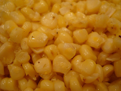 Cooked corn removed from the cob