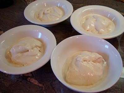 Four bowls of Vegan Vanilla Softserve